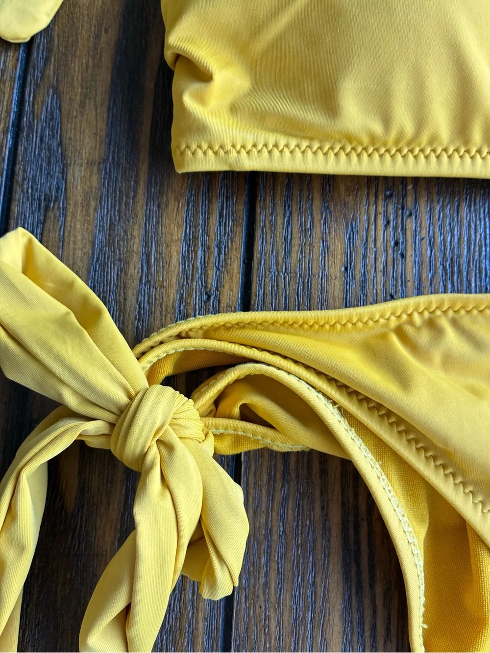 Mermaid Swimwear Yellow Bikini top and bottom  - Size L